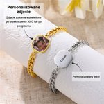 Personalizowana bransoletka ze zdjęciem ukrytym pod wpływem ciepła i grawerem tekstu prezent na rocznicę urodziny dla pary i przyjaciół