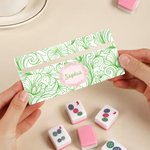 Personalisierter, farbenfroher Mahjong-Leser mit Blumenmotiv und Monogramm – Namensspiel – Geschenk für Mahjong-Fans