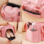 Personalized 3D-Style Artwork Ballet Girl Photo Birth Flower Large Travel Bag with Name and Shoulder Strap Travel Birthday Gift for Ballet Lover Girl