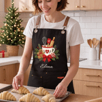 Personalised Cute Snowflake Gingerbread Man Baking Apron with Name Christmas Gift for Bakers Chefs Baking Lovers