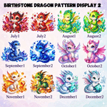Personalised Magical Cartoon Baby Dragon Birthstone Double-Layer Large Capacity Pencil Case with Name Birthday Back to School Gift for Kids
