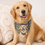Bandana souple multicolore pour animal de compagnie, personnalisé avec une photo aquarellée et son nom – Cadeau d'anniversaire ou pour une fête, destiné aux propriétaires et aux amoureux des animaux