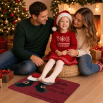 Personalised Santa Boots Please Stop Here Non-Slip Flannel Doormat with Text Christmas Winter Holiday Gift for Family Friends