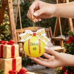 Personalised Softball Bow Ornament with Name and Number Home Tree Decor Sports Team Christmas Gift for Softball Players Lovers 5