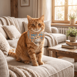 Bandana souple multicolore pour animal de compagnie, personnalisé avec une photo aquarellée et son nom – Cadeau d'anniversaire ou pour une fête, destiné aux propriétaires et aux amoureux des animaux