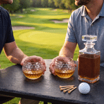 Personalised Golf Ball Whisky Glass with Name and Monogram Home Decor Golf Club Birthday Gift for Men Dads Groomsmen Golf Lovers
