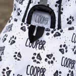 Mantellina impermeabile per cani personalizzata, con simpatica impronta di zampa e nome - Regalo di compleanno per padroni e amanti di animali