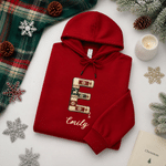 Personalized Fair Isle Style Christmas Initial Sweater Hoodie with Name Christmas Birthday Gift for Couple Family