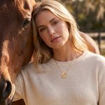 Personalised Hollow Horse Rose Sterling Silver Necklace with Name and Birthstone Dainty Jewellery Birthday Gift for Horse Lovers