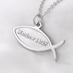 Personalised Bible Verse Ichthus Fish Sterling Silver Necklace Dainty Jewellery Religious Baptism Gift for Christian Catholic