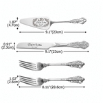 Personalized Retro Stainless Steel Cake Forks Knife Server Cutting Set with Name and Date Wedding Anniversary Gift for Bride Groom