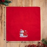 Personalisierte Stoffserviette im Schneemann-Design | mit Namen & Initiale | 100% Baumwolle | Weihnachten Geschenk für Familie & Freunde
