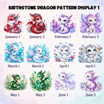 Personalised Magical Cartoon Baby Dragon Birthstone Double-Layer Large Capacity Pencil Case with Name Birthday Back to School Gift for Kids