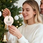 Personalised Pine Tree First Christmas Ceramic Christmas Ornament with Name and Year Tree Decor Christmas Gift for Couples Newlyweds