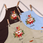 Personalised Cute Snowflake Gingerbread Man Baking Apron with Name Christmas Gift for Bakers Chefs Baking Lovers