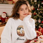 Personalized Fair Isle Style Christmas Initial Sweater Hoodie with Name Christmas Birthday Gift for Couple Family