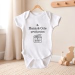 Body personalizzato per neonati con motivo cinematografico, 100% cotone, a maniche corte o lunghe, con nome: regalo per baby shower o compleanno, per neonati e neogenitori
