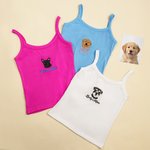 Personalized Multicolour Embroidery Pet Photo Portrait Tank Top with Name Birthday Party Gift for Dog Cat Mom Pet Lovers
