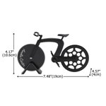 Coupe-pizza créatif multicolore personnalisé en forme de vélo, avec inscription – Ustensile de cuisine – Cadeau d’anniversaire pour les passionnés de vélo et de pizza