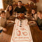 Personalized 2-10 Face Photos Table Runner with Family Name and Text Home Decoration Autumn Thanksgiving Friendsgiving Party Gift for Families Friends