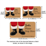 Personalised Santa Boots Please Stop Here Non-Slip Flannel Doormat with Text Christmas Winter Holiday Gift for Family Friends