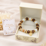 Personalized Highland Cow Beaded Bracelet Gift Box Card Set with Name and Text Birthday Anniversary Gift for Women Highland Cow Lovers