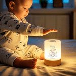 Lampada da notte personalizzata con versetto cristiano sull'agnello, ricaricabile, con comando touch e nome; decorazione per la cameretta, regalo di compleanno per bambini, cristiani e amici