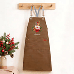 Personalised Cute Snowflake Gingerbread Man Baking Apron with Name Christmas Gift for Bakers Chefs Baking Lovers