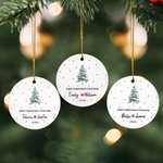 Personalised Pine Tree First Christmas Ceramic Christmas Ornament with Name and Year Tree Decor Christmas Gift for Couples Newlyweds