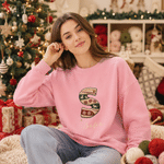 Personalized Fair Isle Style Christmas Initial Sweater Hoodie with Name Christmas Birthday Gift for Couple Family