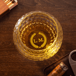 Personalised Golf Ball Whisky Glass with Name and Monogram Home Decor Golf Club Birthday Gift for Men Dads Groomsmen Golf Lovers