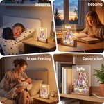 Personalized Fantasy Unicorn Photo Flower 3D-Style Character Artwork Acrylic LED Night Light with Name Birthday Christmas Gift for Best Friend Kid