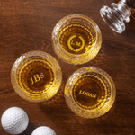 Personalised Golf Ball Whisky Glass with Name and Monogram Home Decor Golf Club Birthday Gift for Men Dads Groomsmen Golf Lovers