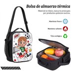 Juego de 3 piezas personalizado de mochila bolsa para el almuerzo y estuche con nombre personaje animado 3D de fútbol regalo de cumpleaños para niños