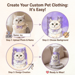 Gilet en coton doux pour animal de compagnie, personnalisé avec un portrait d'animal à l'aquarelle et une photo, avec son nom – Vêtement de tous les jours, cadeau d'anniversaire pour les propriétaires