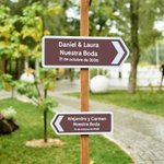 Cartel de dirección de metal personalizado con texto señalización para recepción de bodas y regalo de preparación para recién casados