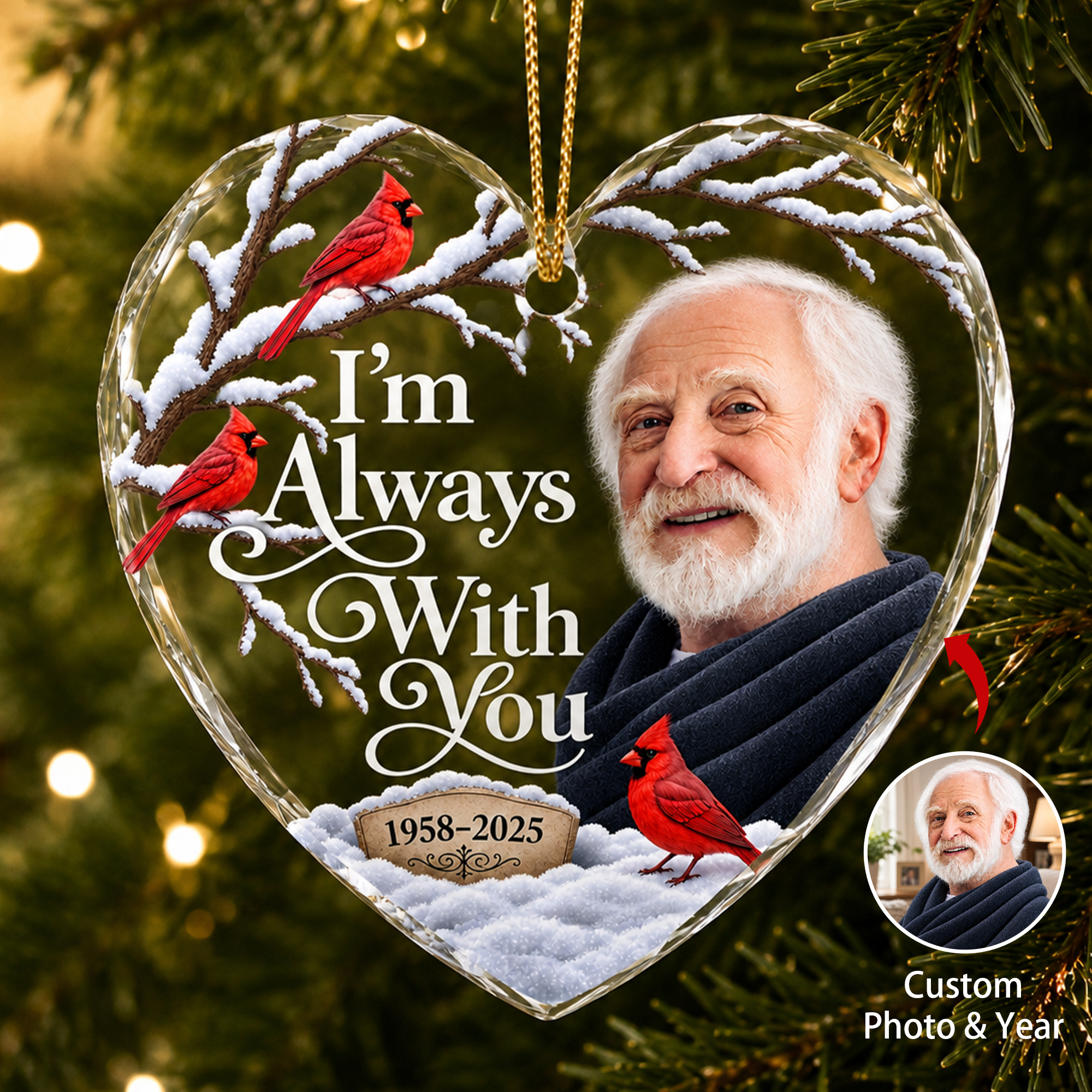 Callie Individuell gestalteter Weihnachtsbaumschmuck aus Glas in Form unisex