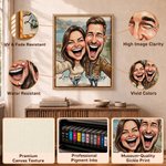 Personalisierter Fotoleinwanddruck im Comic-Stil für Paare mit Text | Romantische Wanddeko | Geschenk zum Jahrestag & Geburtstag für Paare