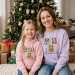 Individuell gestaltete T-Shirts, Sweatshirts und Kapuzenpullis mit Weihnachtsmotiven und Comicfiguren für Kinder und Erwachsene, mit Aufdruck – Alltagskleidung und Weihnachtsgeschenk für Familie und F