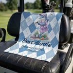 Personlig golfhandduk med tecknade djurmotiv, diamantmönster och snabbtorkande, med namn – för daglig användning, födelsedagspresent till golfentusiaster