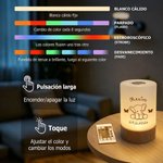 Luz nocturna LED personalizada de acrílico con nombre fecha y diseño de animal táctil regulable regalo de cumpleaños para niños 8