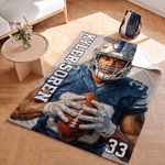 Manta deportiva suave personalizada, estilo pintura al óleo multicolor con foto, nombre y número; regalo de aniversario o cumpleaños para los amantes del deporte