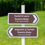 Cartel de dirección de metal personalizado con texto señalización para recepción de bodas y regalo de preparación para recién casados