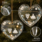 Personalised  3D-Effect Artwork First Christmas Heart‑Shaped Ornament with Name and Year Tree Decor Christmas Gift for Newlyweds Couples