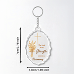 Personalized Christian Bible Cross Bouquet Acrylic Keychain with Name Religious Baptism Birthday Gift for Family Christian
