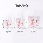 Bolso transparente personalizado de PVC con personaje de dibujos animados de niña de ballet foto nombre y lazo regalo de cumpleaños para niñas