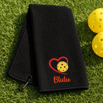 Personalized Embroidered Pickleball 100% Cotton Super Absorbent Waffle Sports Towel with Name Birthday Gift for Pickleball Players
