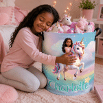 Personalized Fantasy Unicorn Cartoon Character Photo Large Capacity Storage Laundry Basket with Name Room Decor Birthday Gift for Kids Kids