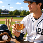 Personalized 3D-Effect Artwork Baseball Batter Pitcher Pattern 10 oz Rock Whisky Glass with Name and Number Anniversary Gift for Man Baseball Lover