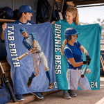 Manta deportiva suave personalizada, estilo pintura al óleo multicolor con foto, nombre y número; regalo de aniversario o cumpleaños para los amantes del deporte